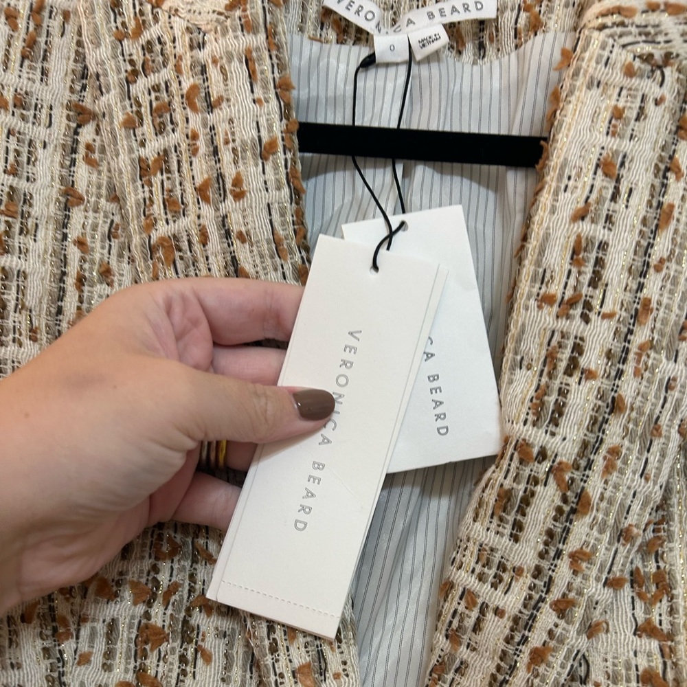 NWT Veronica Beard Dickey Cutaway Tweed Blazer - Picture 3 of 8